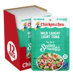 Chicken of the Sea front pouch view showing brand and easy-to-open benefit