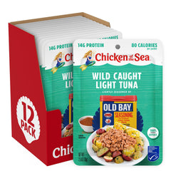 Chicken of the Sea front packet showing OLD BAY branding and convenience