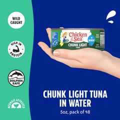 Chicken of the Sea open 5 oz can with chunk light tuna ready to use