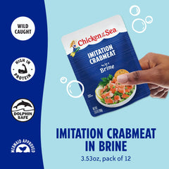 Chicken of the Sea open pouch with crabmeat visible for easy use