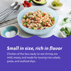 Chicken of the Sea shrimp served on salad showing quick protein boost for healthy meals