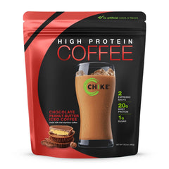 CHIKE front packaging showing chocolate peanut butter flavor and protein benefit