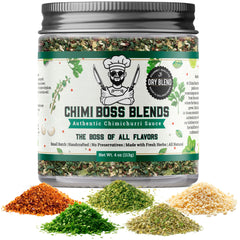 Chimi Boss Blends front jar showing label and 4 oz size benefit