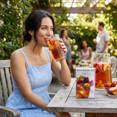 CHINAMIST brewed pitcher of strawberry guava iced tea ready to serve and refresh