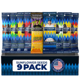 Chinook Seedery front sampler pack showing nine 1.5 oz pouches and variety benefit