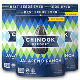 Chinook Seedery front packaging showing jalapeño ranch flavor and grab-and-go convenience