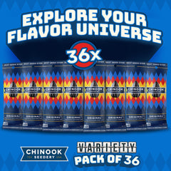 Chinook Seedery pouch tucked inside a backpack for on-the-go nutrition