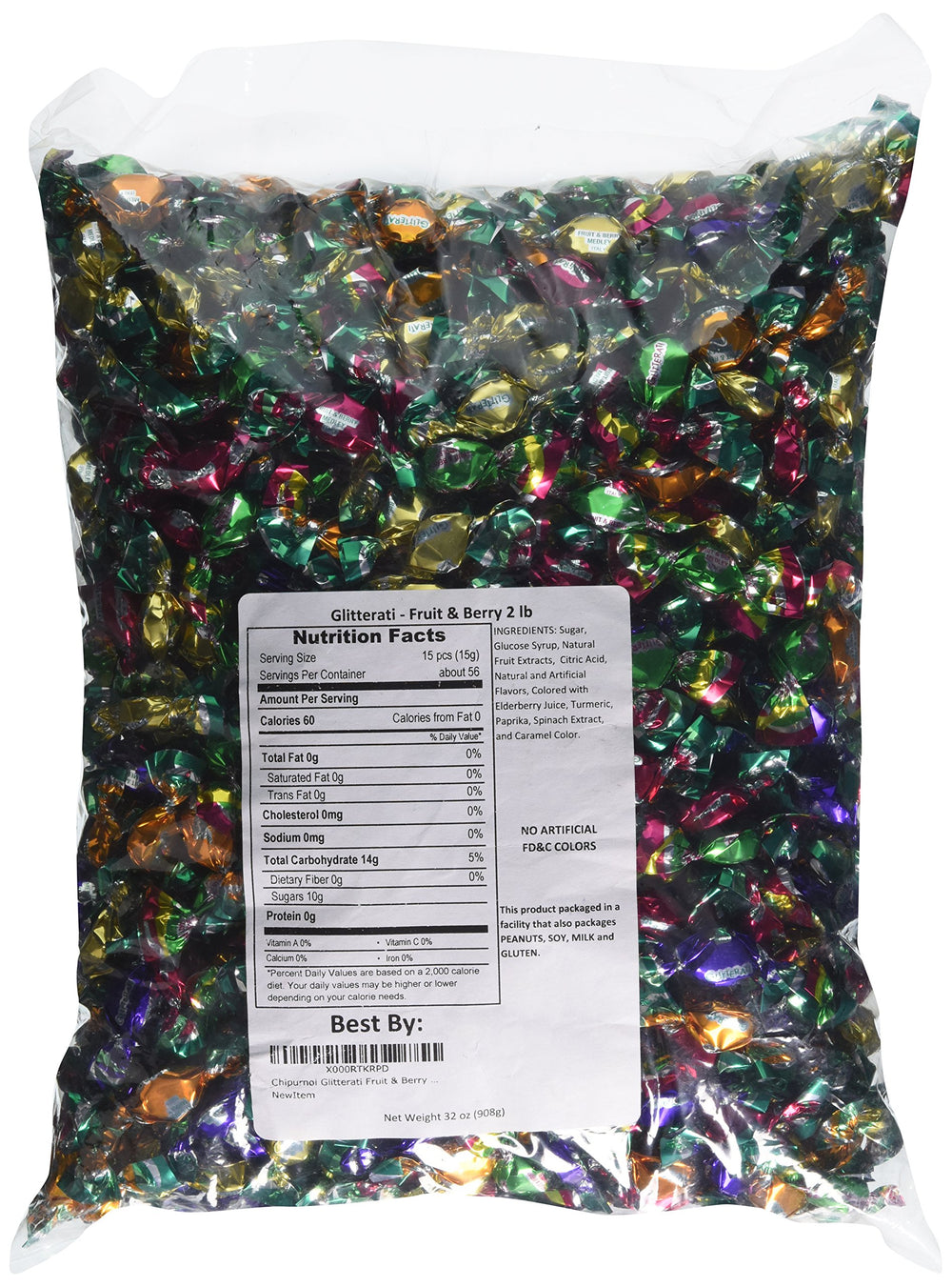 Chipurnoi front packaging shot showing colorful fruit candies and clear bag benefit: identifiable flavors