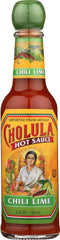 Cholula Chili Lime front bottle view showing label and vibrant citrus appeal