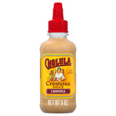 Cholula bottle front packaging showing label and creamy chipotle benefit