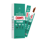 Chomps front packaging showing Italian Beef 10ct benefits and portability
