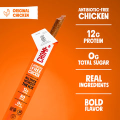 Chomps ingredient label emphasizing nitrate-free and allergen-free attributes