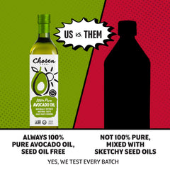 Chosen Foods oil close-up showing smooth texture and neutral taste benefit