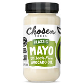 Chosen Foods jar front view showing brand and avocado oil mayo benefits