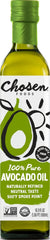Chosen Foods front bottle view showing label and UV-protective glass preserving freshness