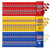 CHRONOS front packaging box showing 150 condiment pouches and branding for easy event use
