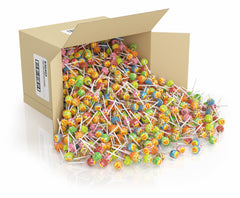 Chupa Chups flavors array displaying seven vibrant flavor options clearly