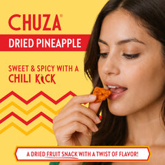 CHUZA close-up of chewy pineapple texture highlighting real fruit