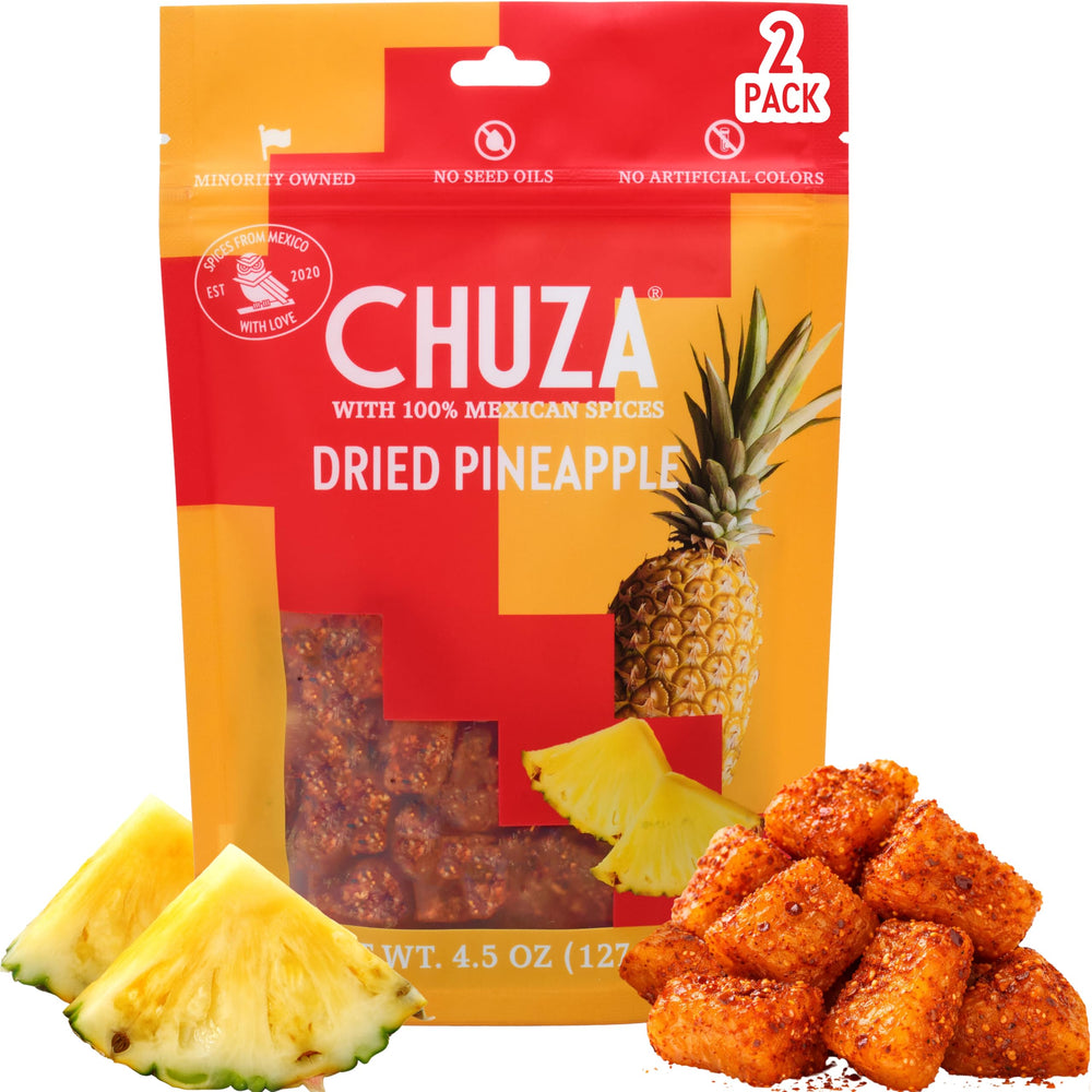 CHUZA front packaging showing bold sweet-chili snack benefits