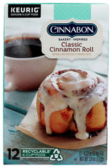 CINNABON front packaging showing K-Cup pods and convenient single-serve indulgence