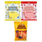 Generic Circus Peanut front packaging showing three 4 oz bags and flavors for easy gifting