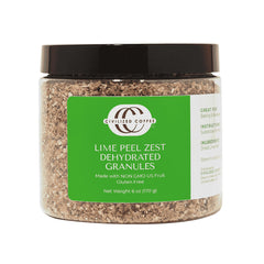 Civilized Coffee jar front view showing lime granules and convenient packaging benefit