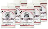 Claey's front packaging showing six 6-ounce peppermint bags and clear labeling for easy storage
