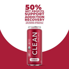 CLEAN CAUSE can open top revealing carbonation and easy-grip rim for on-the-go refreshment