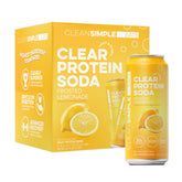 Clean Simple Eats front can showing Frosted Lemonade and 20g protein benefit
