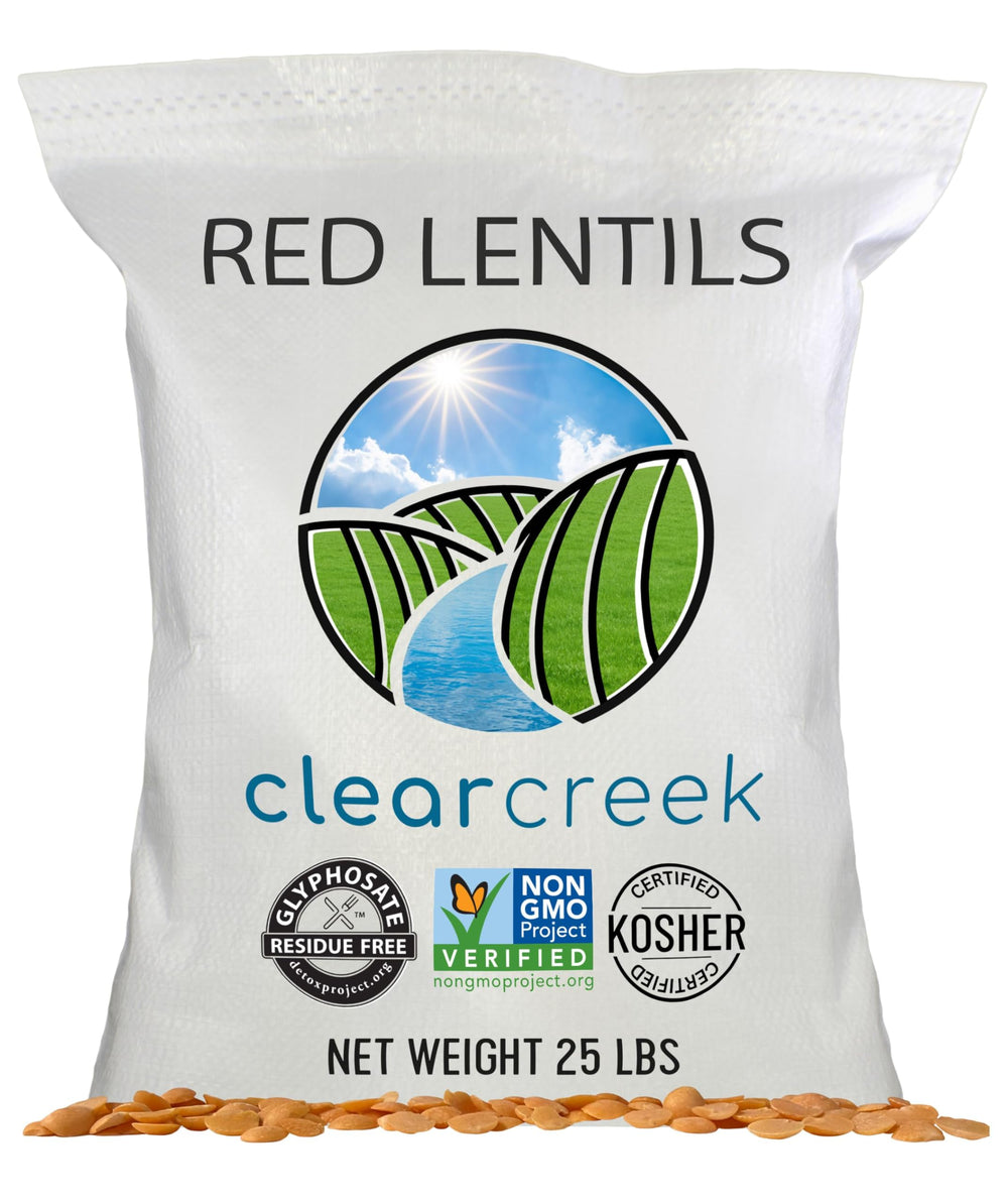 CLEAR CREEK front bag showing product branding and 25 lb size for bulk savings