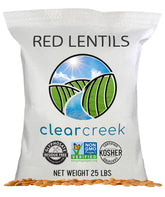 CLEAR CREEK front bag showing product branding and 25 lb size for bulk savings