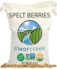 CLEAR CREEK front packaging showing 4 lb bag and branding benefits