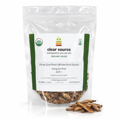 Clear Source front packaging showing organic dong quai root and benefits