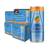 Clearly Canadian front packaging showing 24-pack and brand benefits