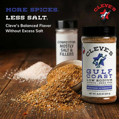 Cleve's Gourmet seasoning on grilled salmon offering vibrant coastal taste
