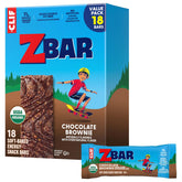 Clif Kid Zbar front packaging showing organic brownie bars and count