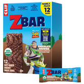 Clif Kid ZBar front packaging showing organic chocolate brownie bars and benefits