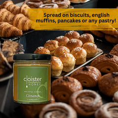Cloister Honey label detail with ingredient clarity and artisan craftsmanship benefit