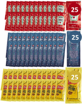 CMC Products front packaging showing 75 condiment packets and easy storage benefit