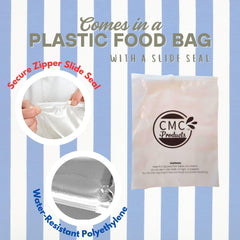 CMC Products mustard packet squeezed onto a hot dog demonstrating portable convenience