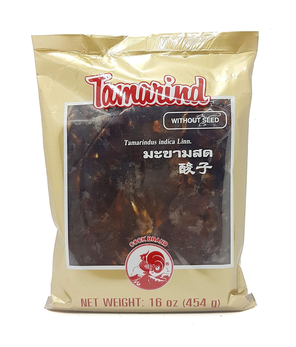 Cock brand wet tamarind front packaging showing 16 oz block and label, authentic flavor