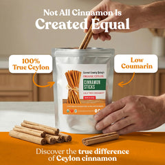 Coconut Country Living close-up of rolled Ceylon cinnamon quills highlighting freshness