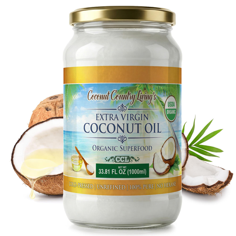 Coconut Country Living front glass jar showing product and eco packaging benefits