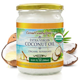Coconut Country Living glass jar front view showing label and size, pure storage benefit