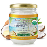 Coconut Country Living front glass jar showing clean packaging and organic label benefit