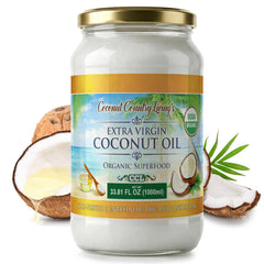 Coconut Country Living front glass jar showing product and eco packaging benefits