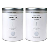 The Coffee Bean & Tea Leaf front tin showing label and benefit of rich vanilla flavor