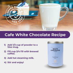 Spoonful of Coffee Bean & Tea Leaf white chocolate mix ready to scoop and measure