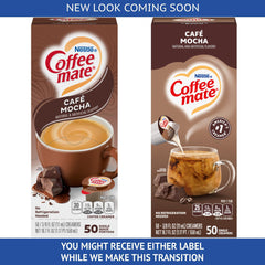 Coffee Mate closeup of a single pour cup highlighting easy single-serve convenience