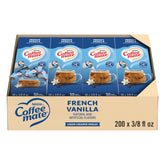 Coffee mate front packaging showing French Vanilla flavor and pack count, easy identification